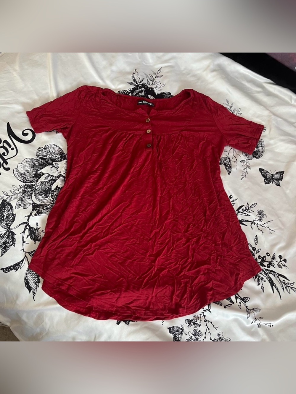 red ruched top • dark coquette / romantic